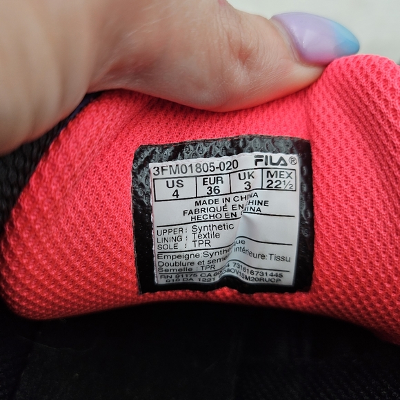 Fila Everge Men's Hightop Shoes Size‎ 4 Black Neon Multicolored Bright Colors - Picture 2 of 9